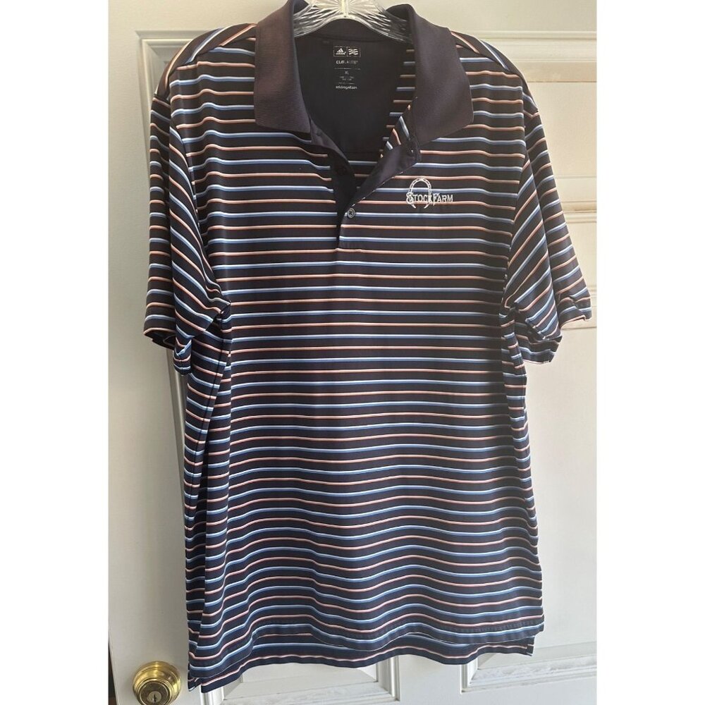 Adidas Men's Polo Golf Pull On Stripe Shirt Size XL